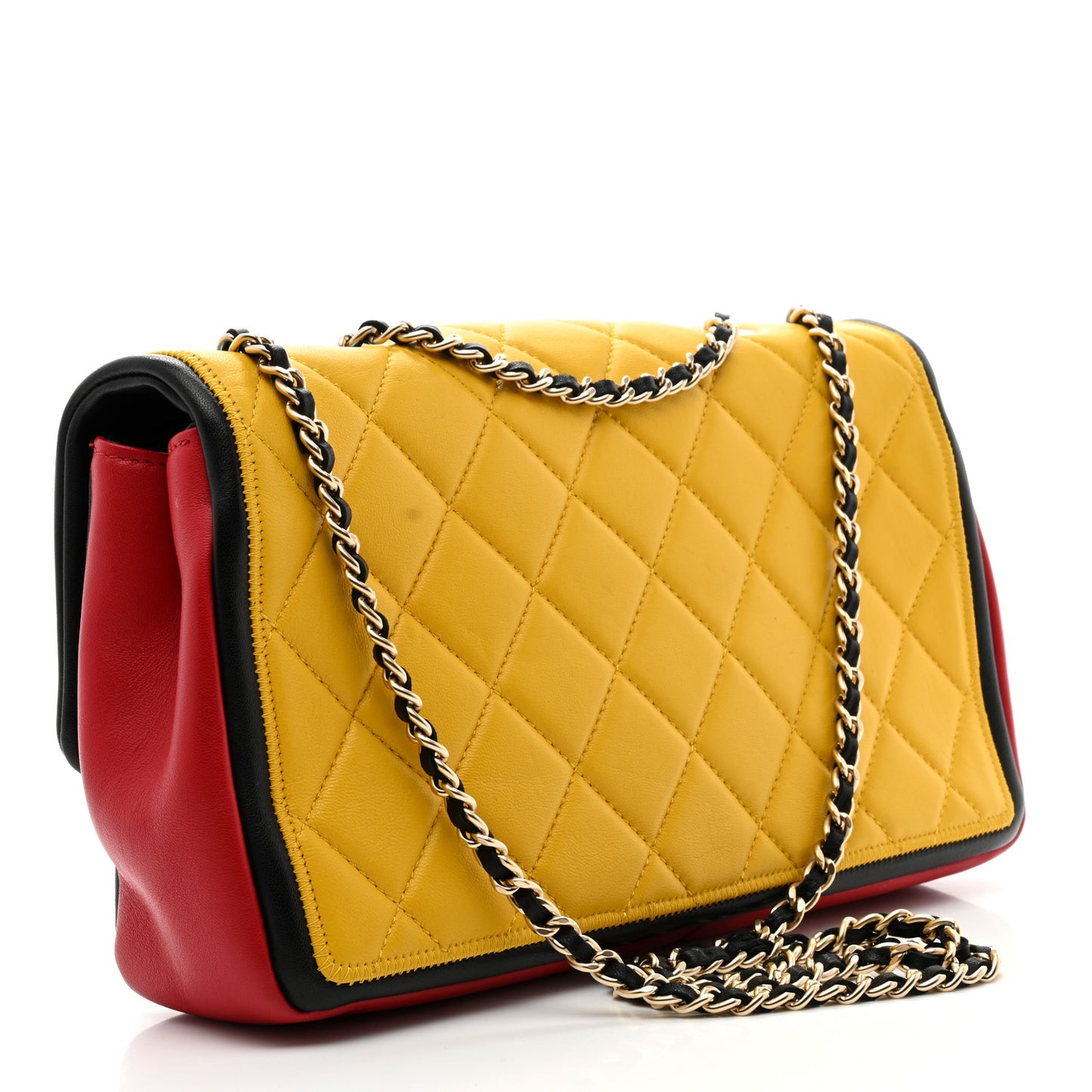 Lambskin Quilted Graphic Medium Flap Multicolor
