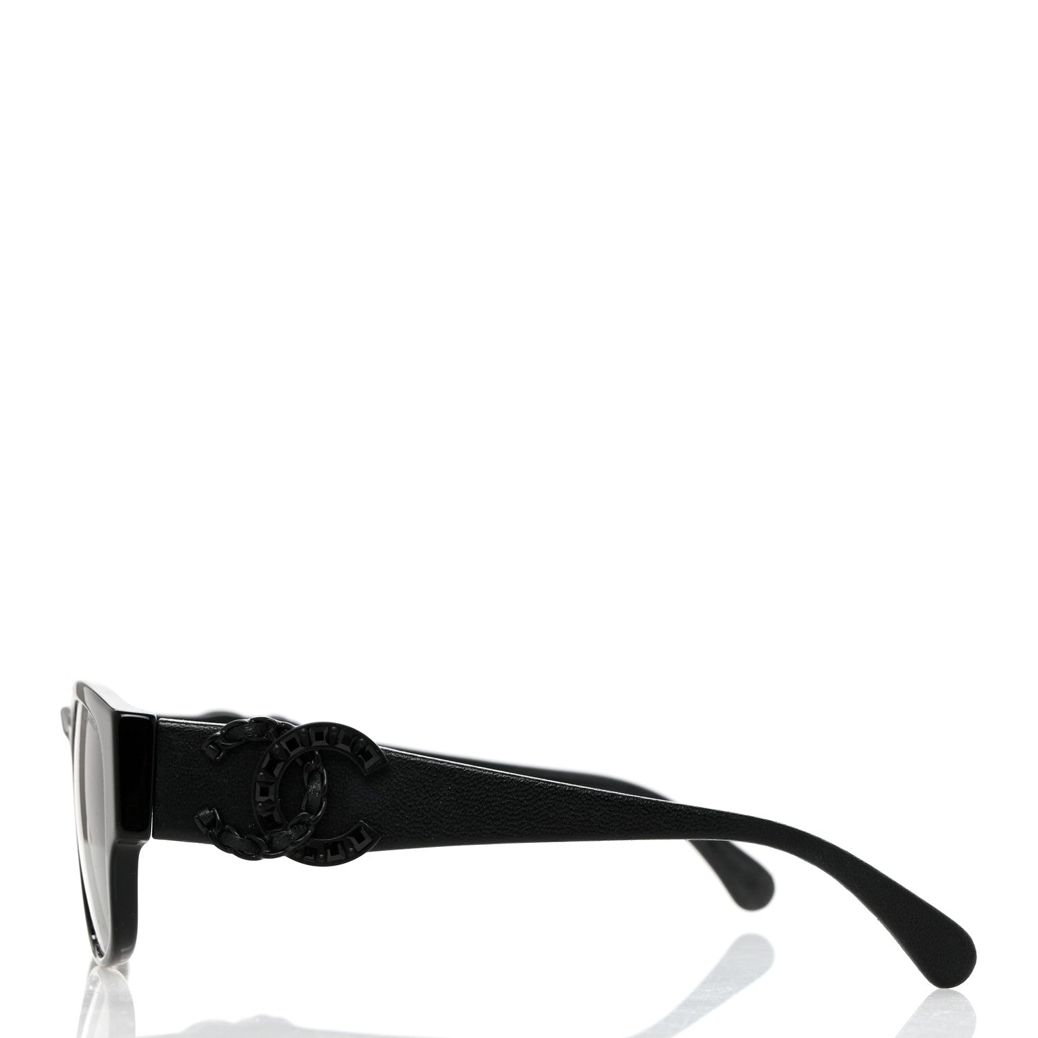 Chanel Acetate Crystal Baguette Chain CC Sunglasses 5454-Q-A Black 3 of 8