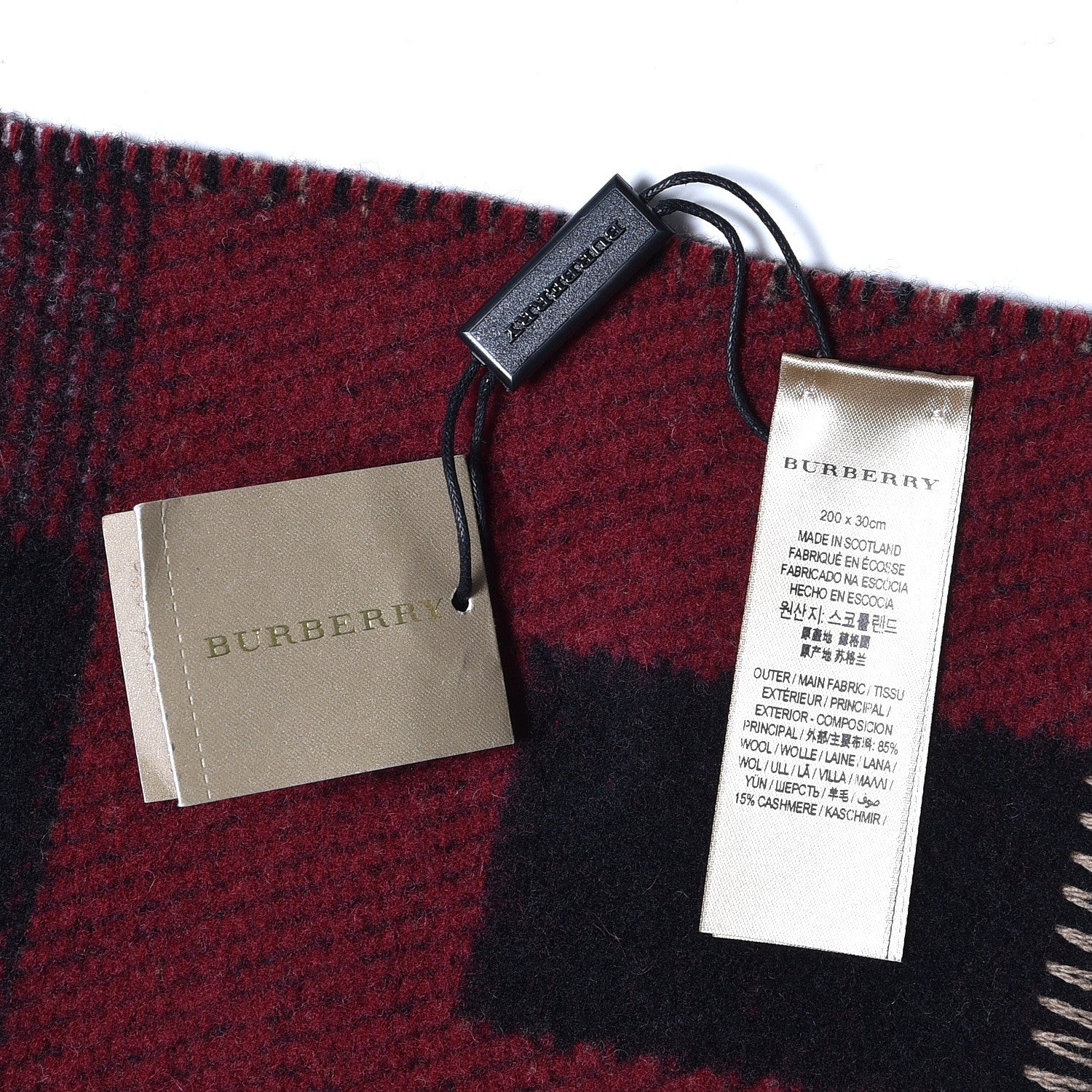 Burberry Wool Cashmere Half Mega Check Blanket Scarf House Check 3 of 4