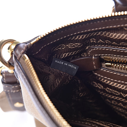 Prada Jacquard Logo Handbag Corda Bruciato 7 of 11