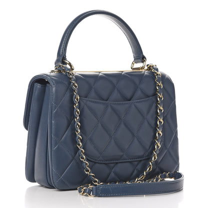 Chanel Lambskin Quilted Small Trendy CC Flap Dual Handle Bag Blue 3 of 11