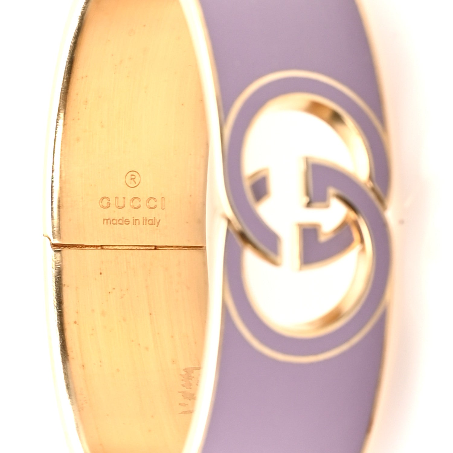 Gucci Enamel Interlocking G Cuff Bracelet Lilac 5 of 5