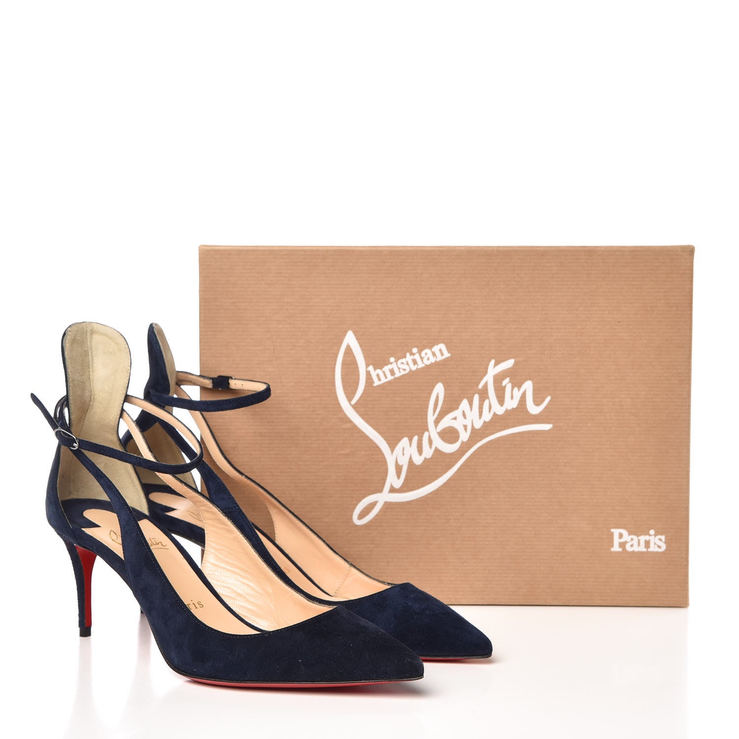 Christian Louboutin Veau Velours Mascara 70 Pumps 35.5 Marine 9 of 9