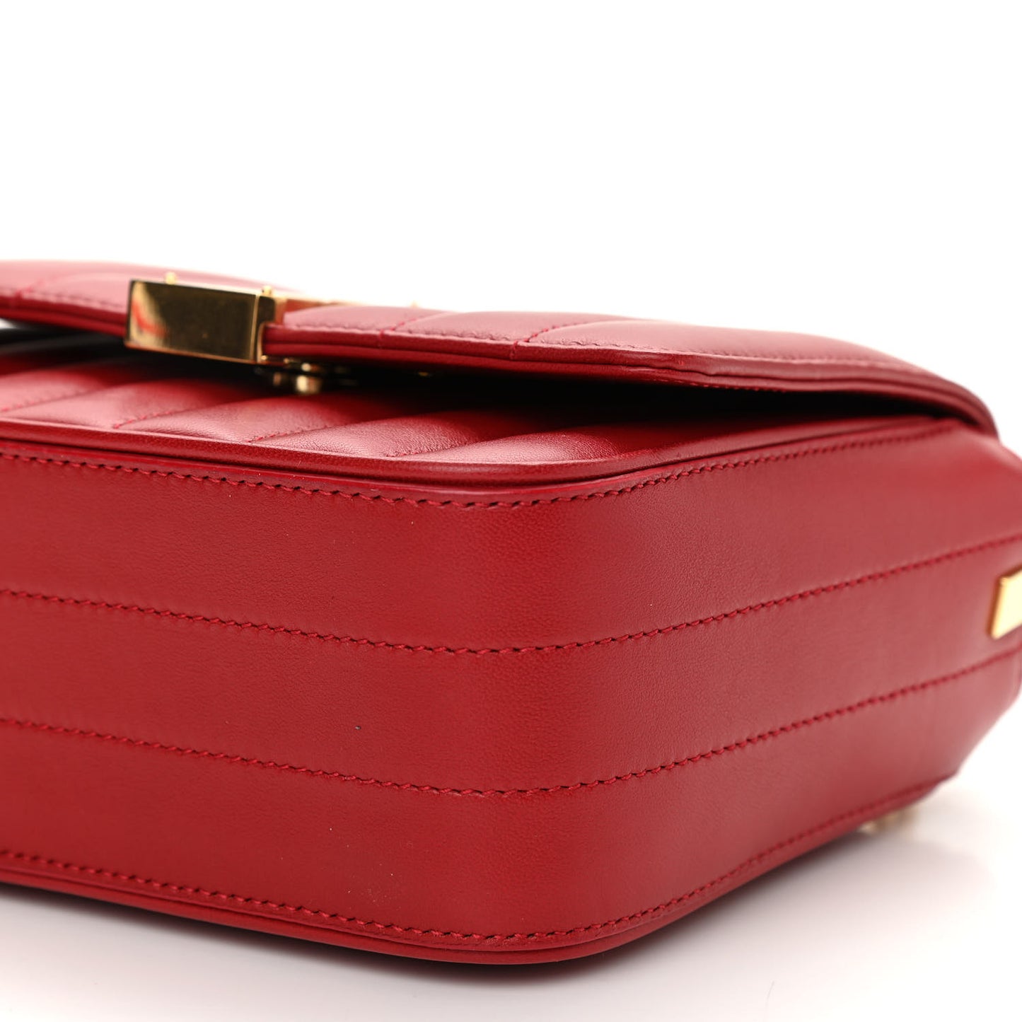 Lambskin Matelasse Monogram Small Vicky Chain Bag Red