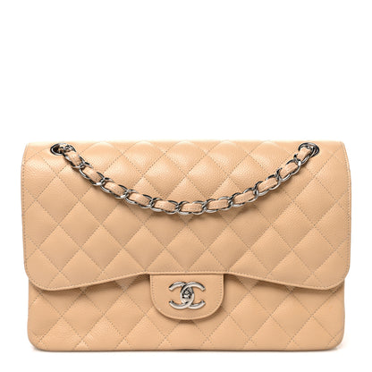 Chanel Caviar Quilted Jumbo Double Flap Beige 1 of 10