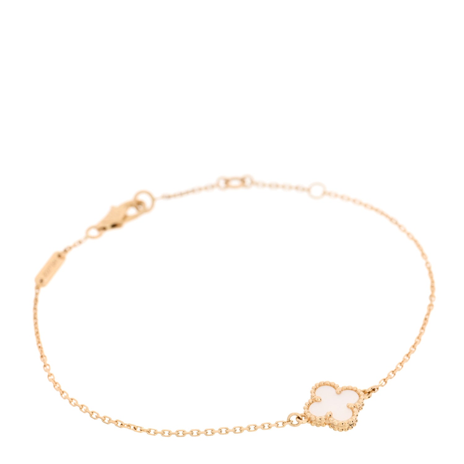 Van Cleef & Arpels 18K Yellow Gold Mother of Pearl Sweet Alhambra Bracelet 1 of 4