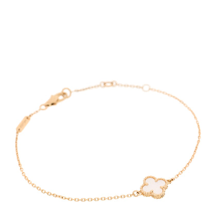 Van Cleef & Arpels 18K Yellow Gold Mother of Pearl Sweet Alhambra Bracelet 1 of 4