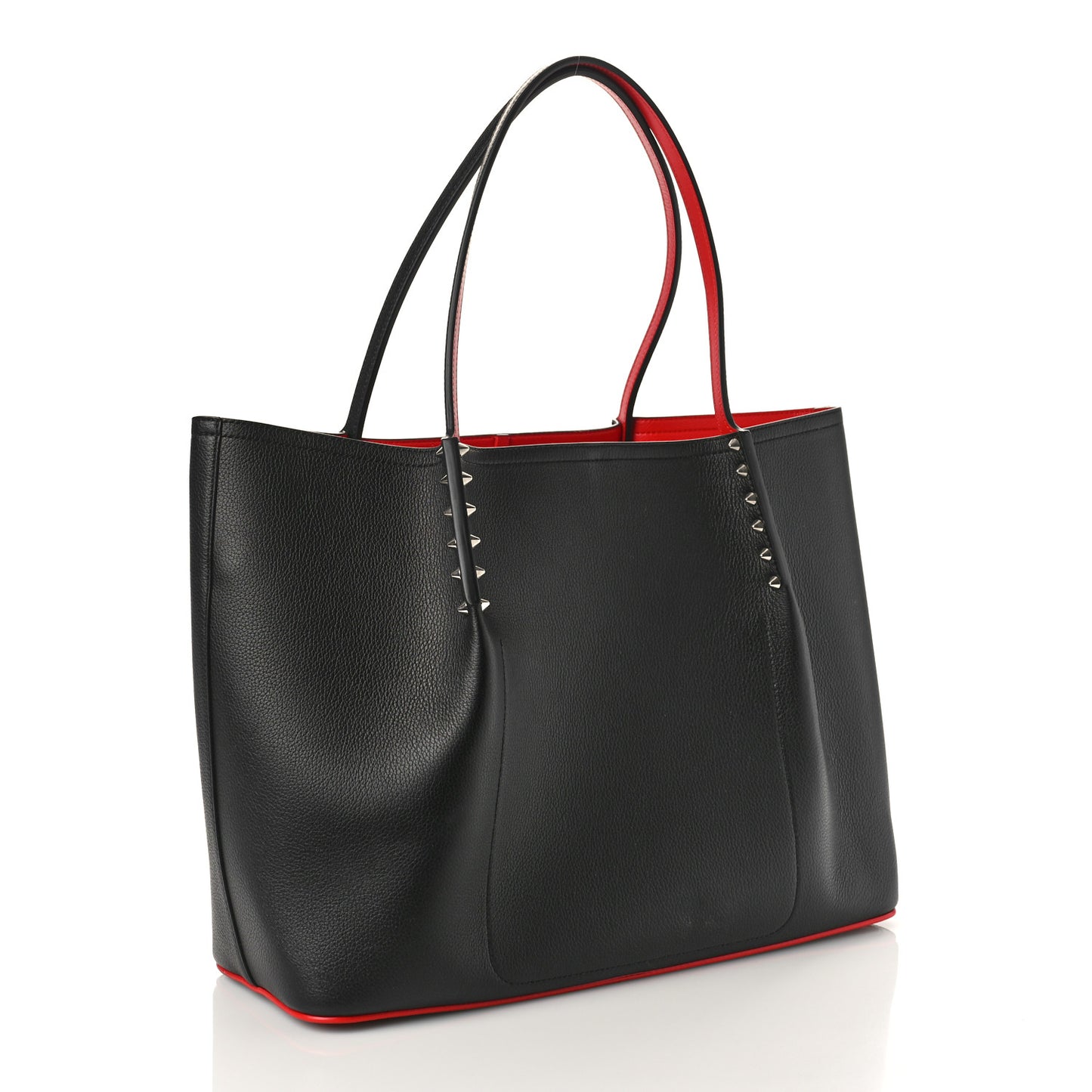 Calfskin Spiked Large Cabarock Shopper Tote Black