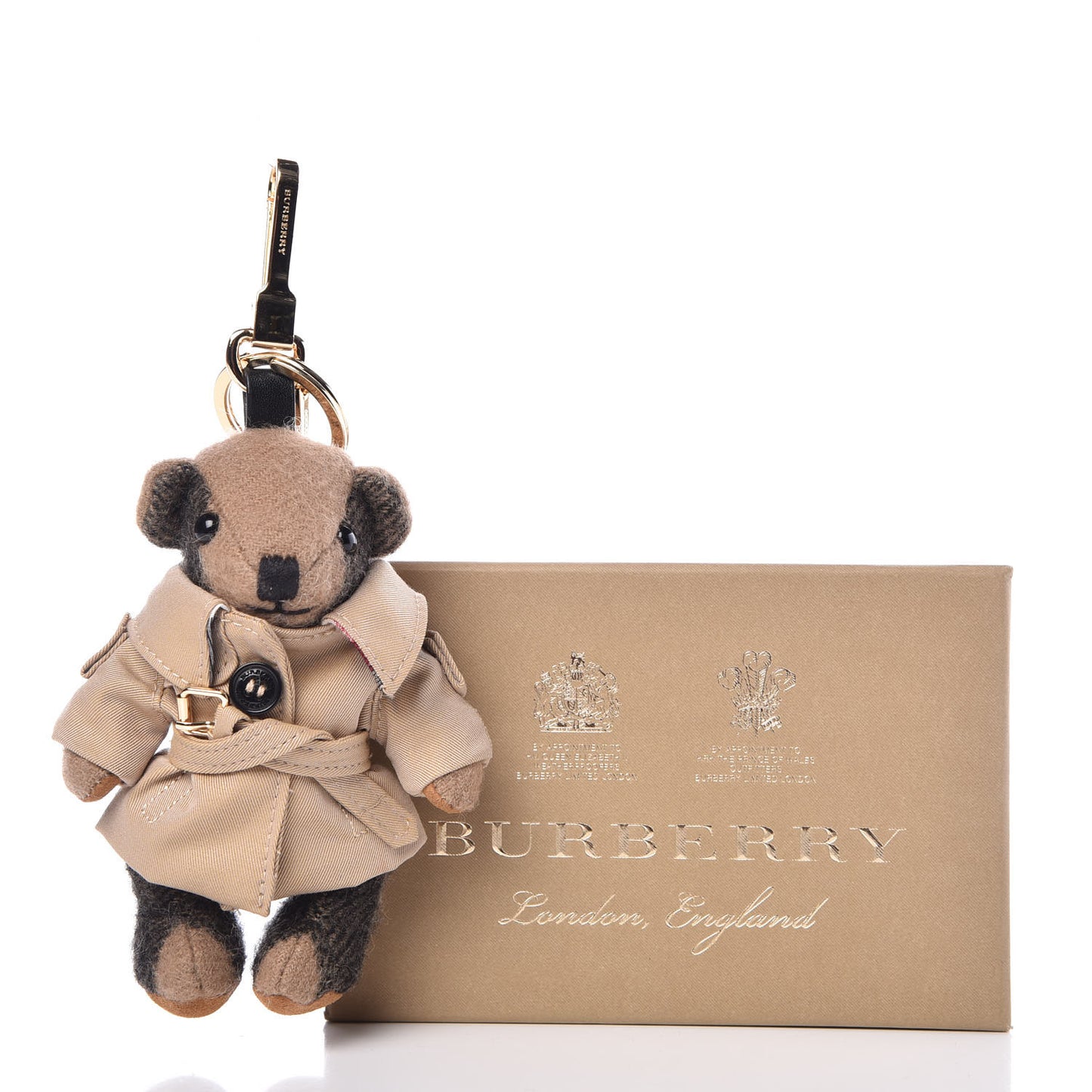 Cashmere Thomas Trench Teddy Bear Keychain Charm Camel