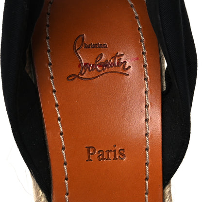 Christian Louboutin Calfskin Des Cyclades Athina Printed 120 Wedge Sandals 38 Black Multicolor 7 of 8