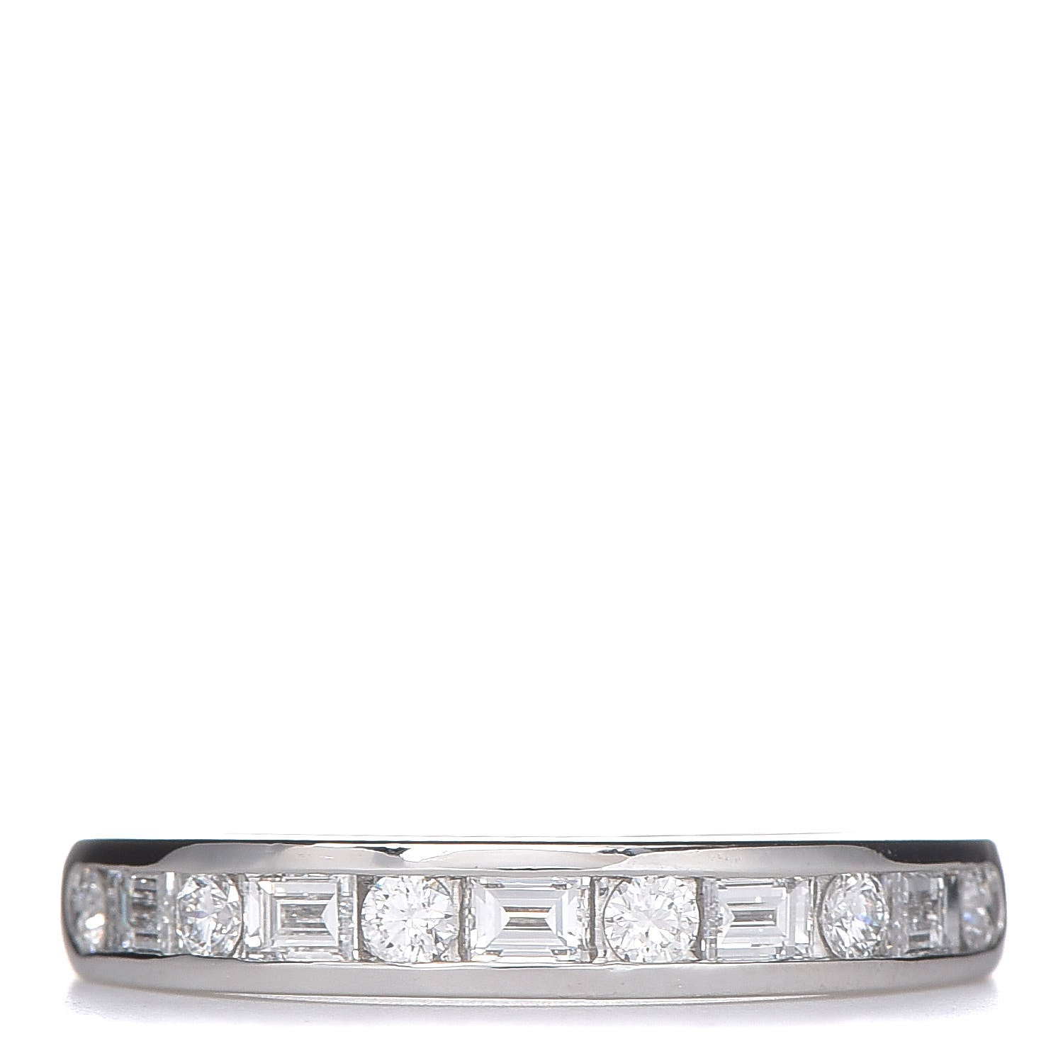 Tiffany Platinum Diamond 3mm Channel-Set Band Ring 56 7.75 1 of 5