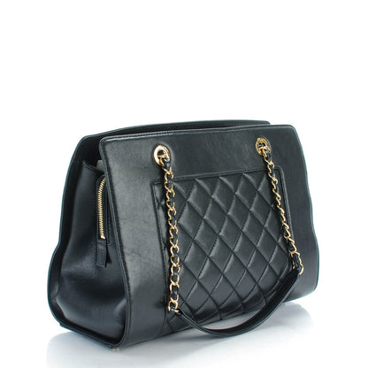 Chanel Sheepskin Quilted Mademoiselle Vintage Shopping Tote Black 4 of 11