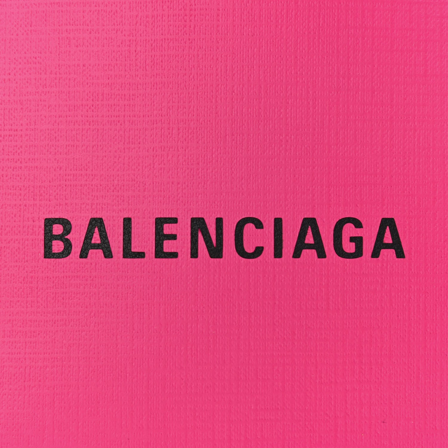 Balenciaga Squared Calfskin Logo Shopping Phone Holder Bag Acid Fuchsia 7 of 9
