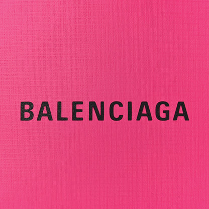 Balenciaga Squared Calfskin Logo Shopping Phone Holder Bag Acid Fuchsia 7 of 9