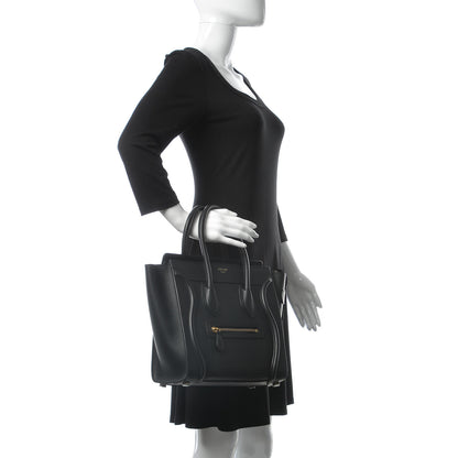 Celine Smooth Calfskin Micro Luggage Black 2 of 12
