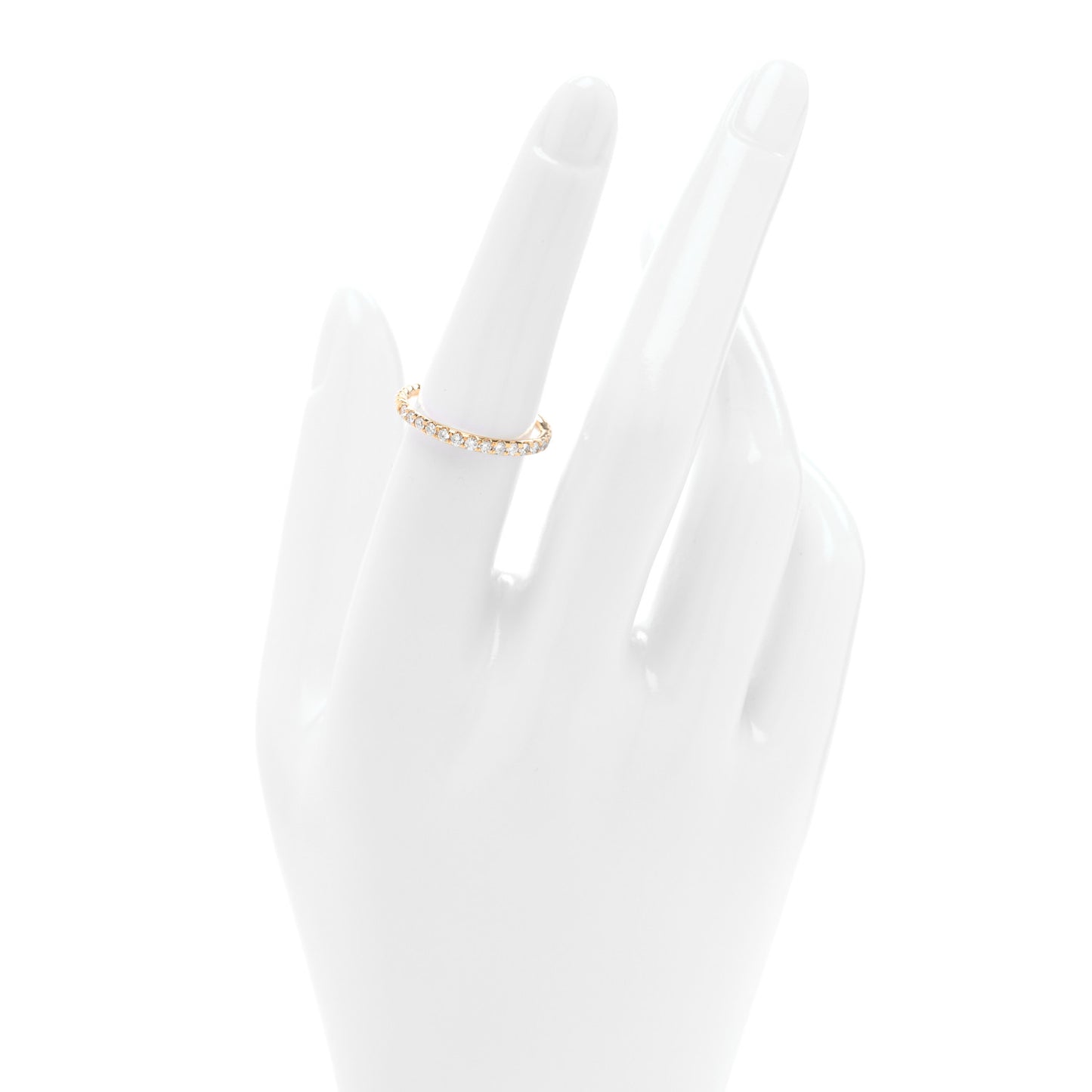 18K Yellow Gold Diamond 2mm Cable Collectibles Band Ring 53 6.5