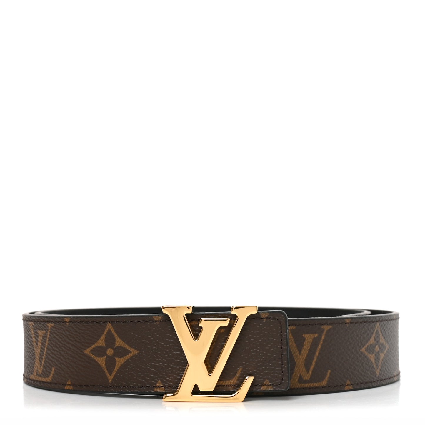 Calfskin Monogram 30mm LV Initiales Reversible Belt 80 32 Black