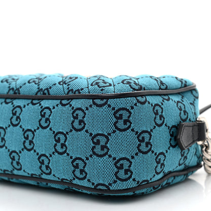Gucci Monogram Multicolor Matelasse Diagonal Small GG Marmont Chain Shoulder Bag Light Blue 8 of 8