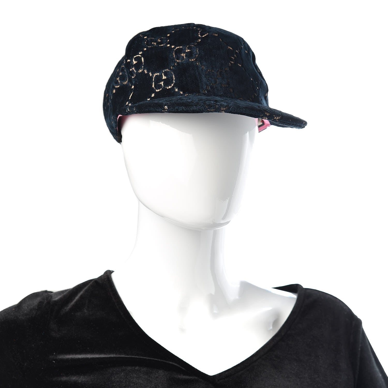 Gucci Velvet GG Monogram Baseball Hat S Blue 2 of 6