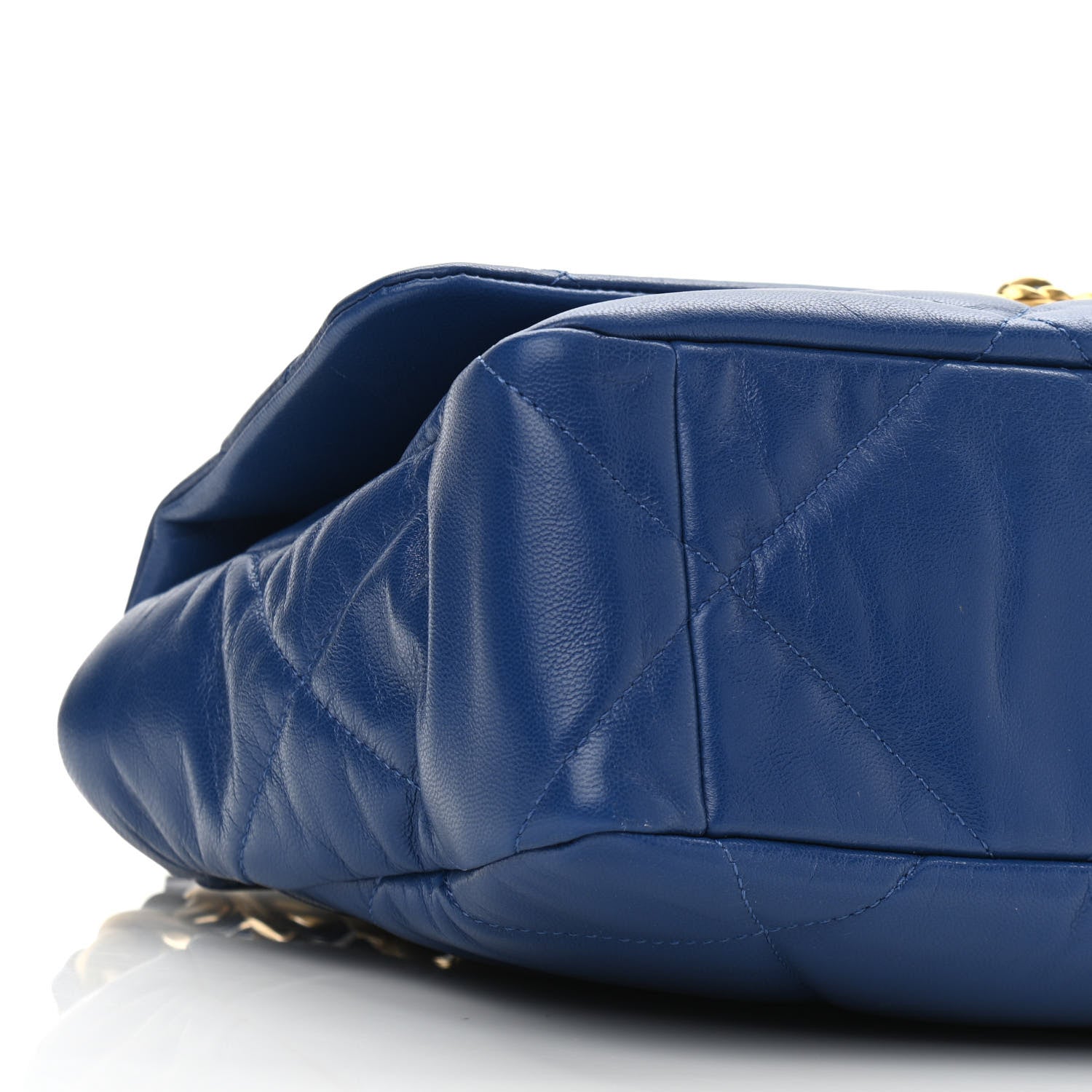 Chanel Goatskin Quilted Large Chanel 19 Flap Dark Blue 9 of 11