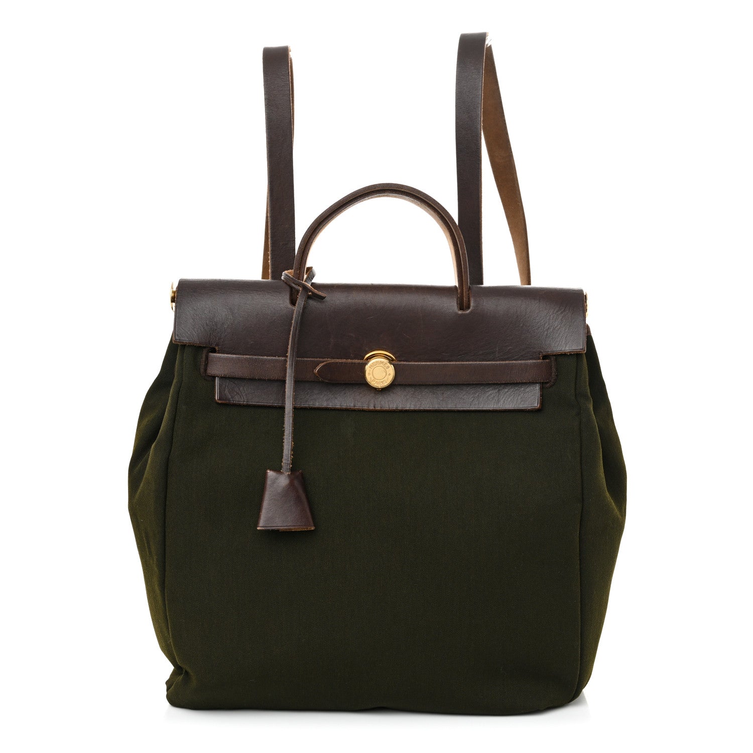 Hermes Toile Vache Calfskin Herbag 30 PM Backpack Kaki Ebene 1 of 16