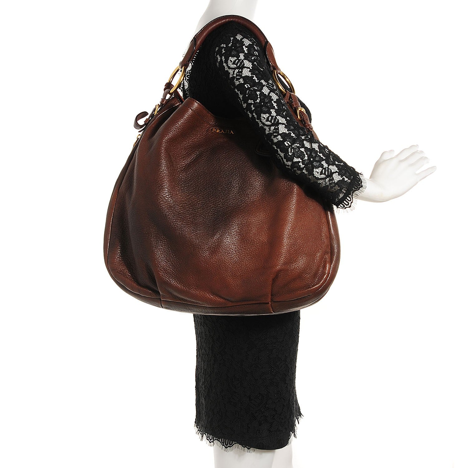 Prada Cervo Antik Hobo Cacao 12 of 20