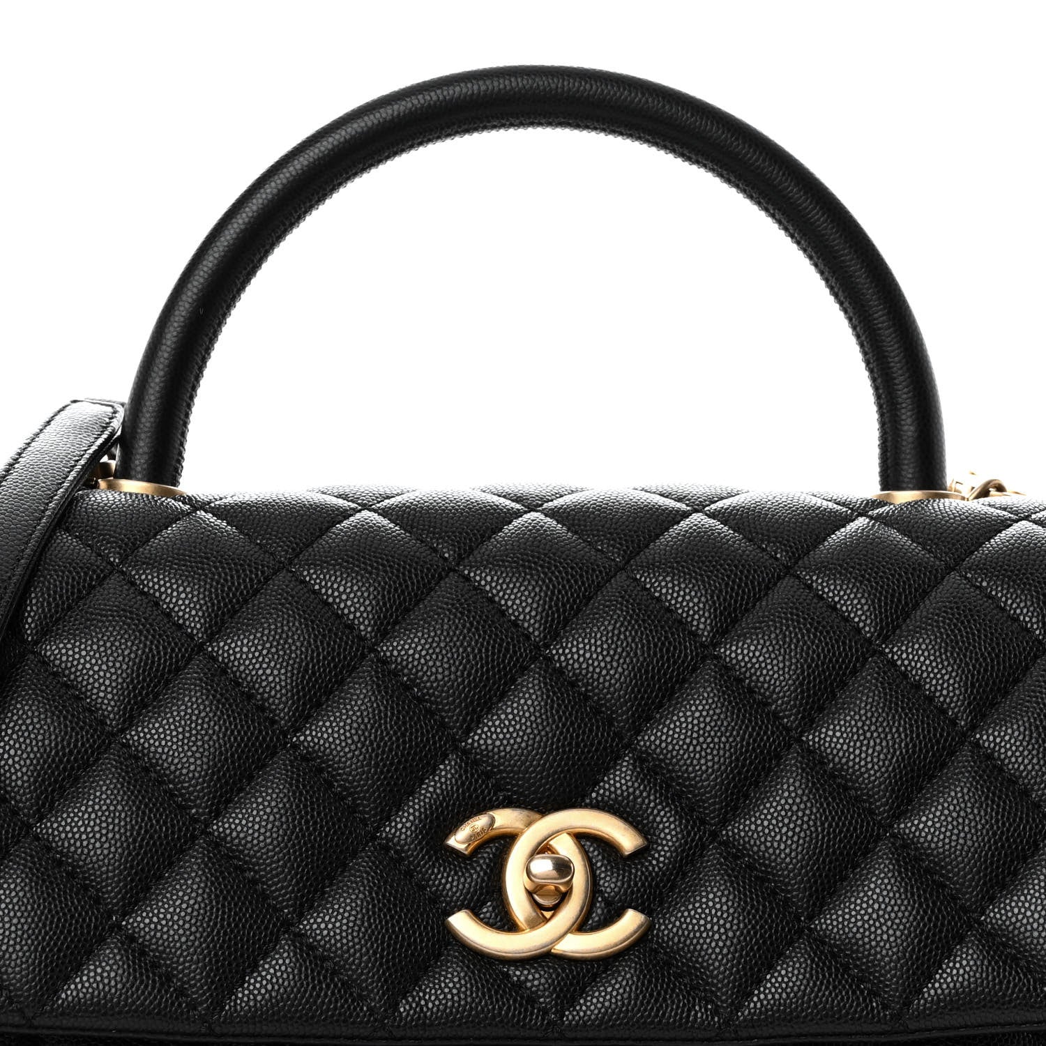 Chanel Caviar Quilted Medium Coco Handle Flap Black 8 of 11