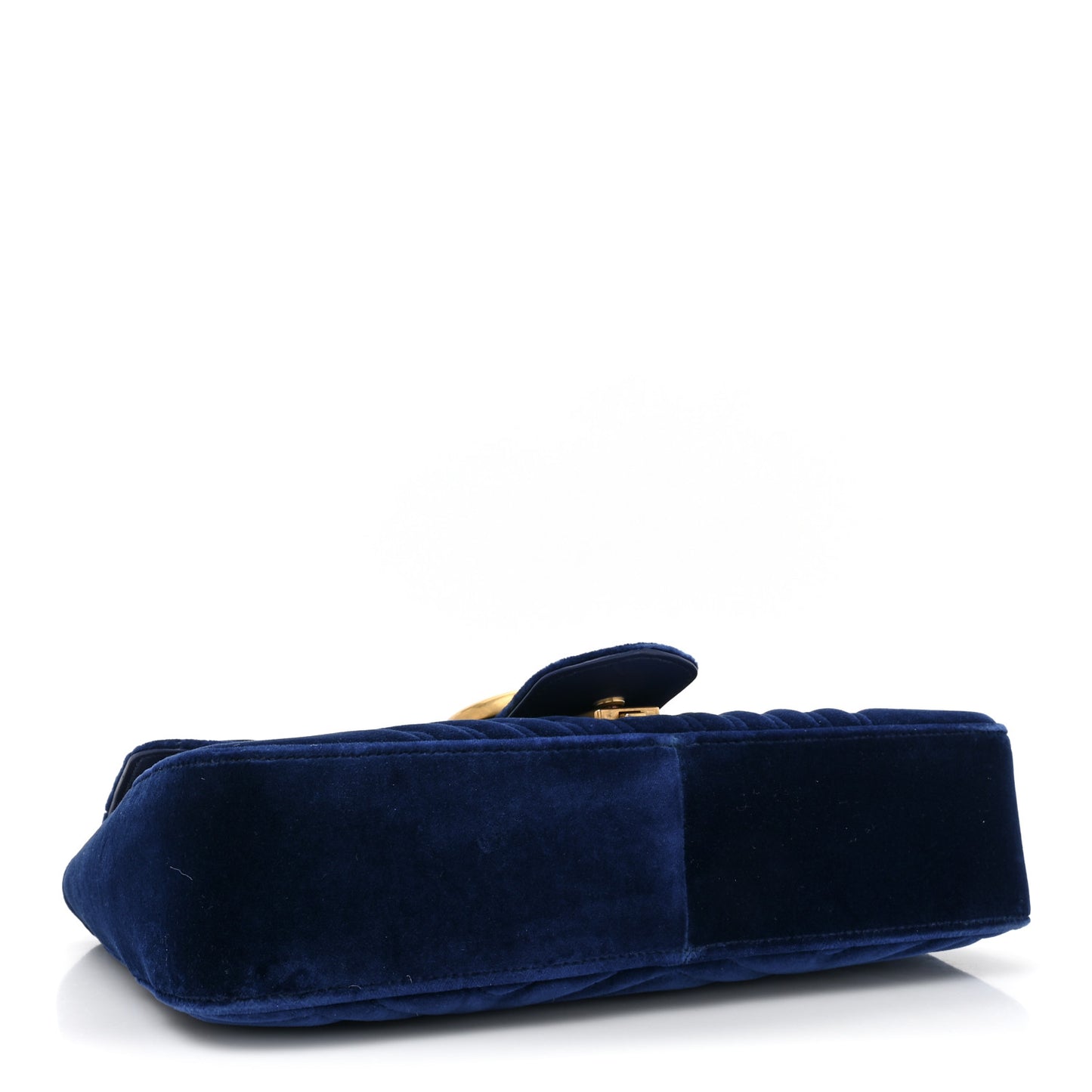 Velvet Matelasse Medium GG Marmont Shoulder Bag Cobalt Blue