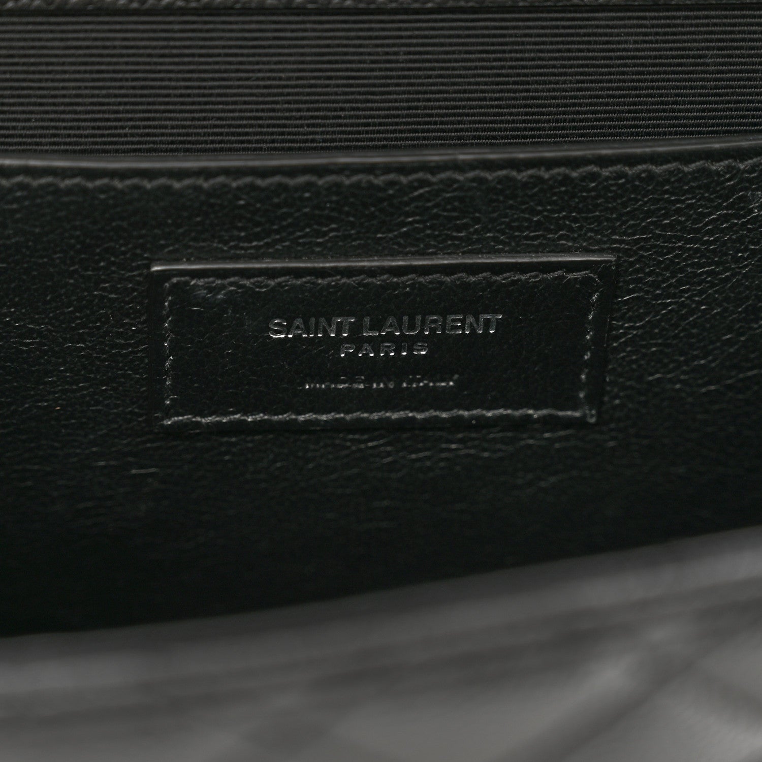 Saint Laurent Grain De Poudre Textured Mixed Matelasse Triquilt Medium Monogram Satchel Black 8 of 10