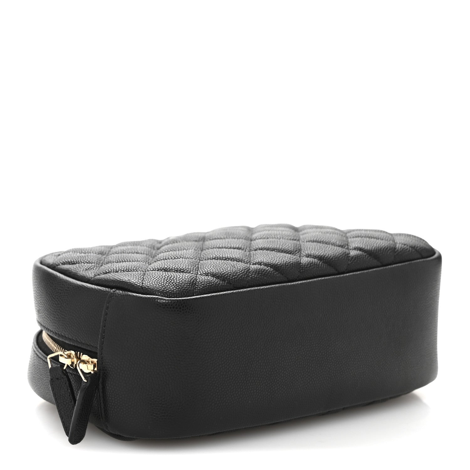 Chanel Caviar Quilted Medium Curvy Pouch Cosmetic Case Black 4 of 9