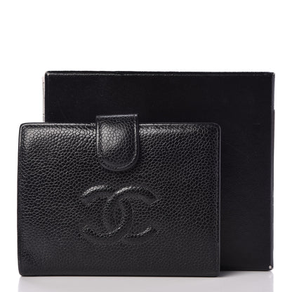 Chanel Caviar Timeless CC Compact French Wallet Black 15 of 15
