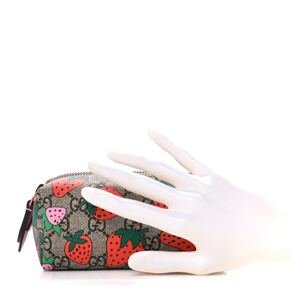 Gucci GG Supreme Monogram Strawberry Cosmetic Case 2 of 10