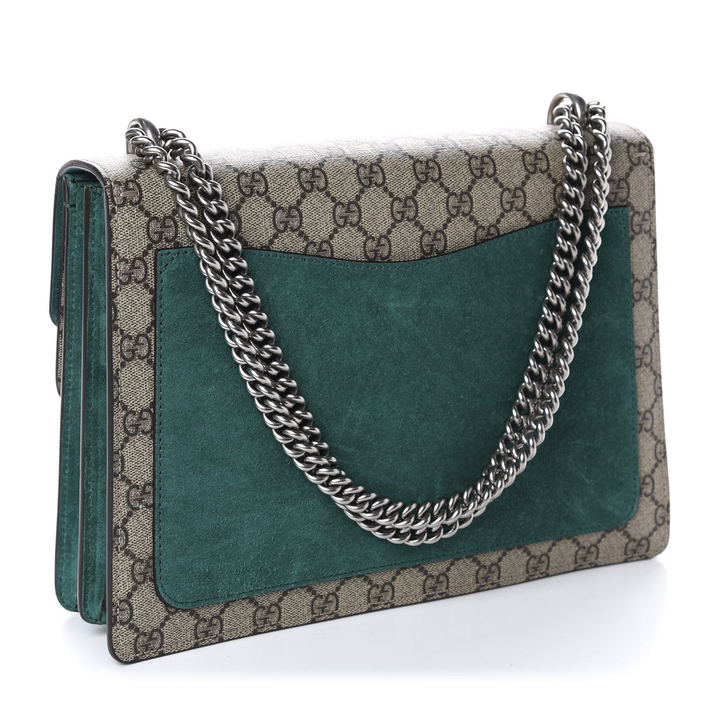 GG Supreme Monogram Embroidered Medium Dionysus Shoulder Bag Emerald