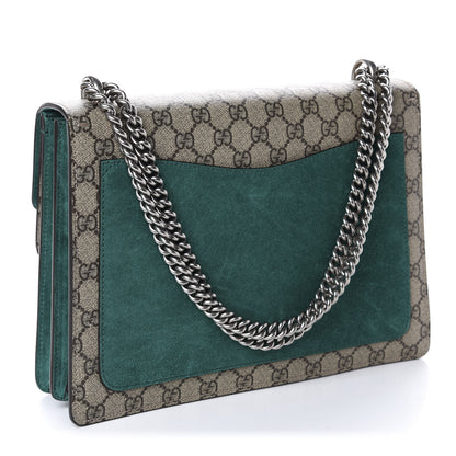 Gucci GG Supreme Monogram Embroidered Medium Dionysus Shoulder Bag Emerald 3 of 10