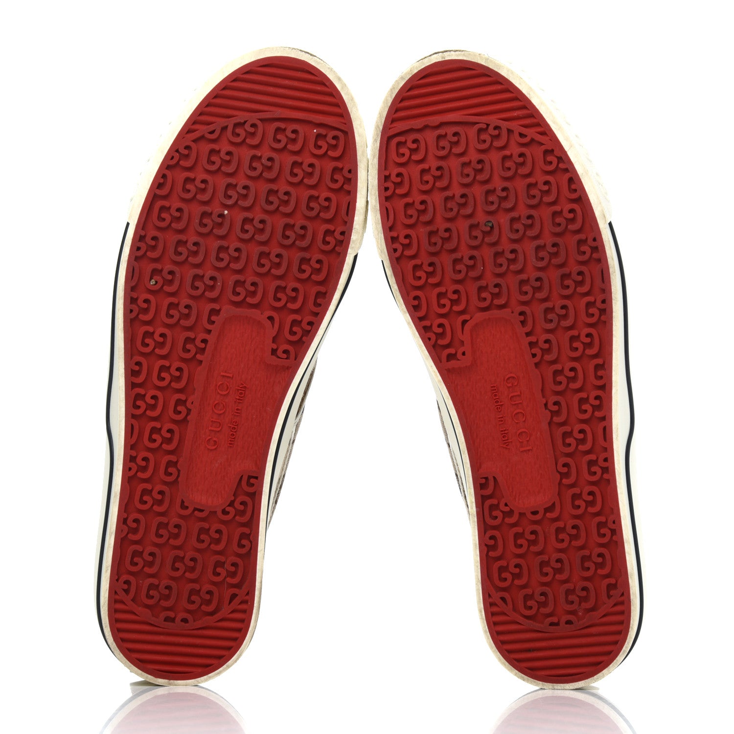 Gucci GG Monogram Womens 1977 Tennis Slip On 30mm Sneakers 38 Beige Ebony Mystic White 5 of 17