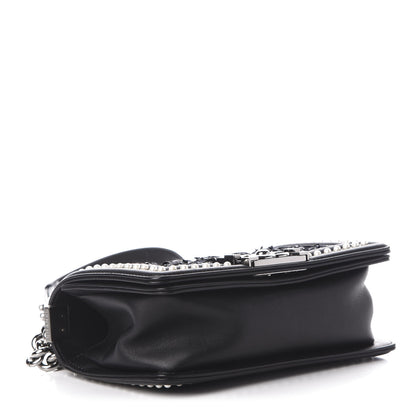 Chanel Calfskin Pearl Tweed Small Boy Flap Black 4 of 13
