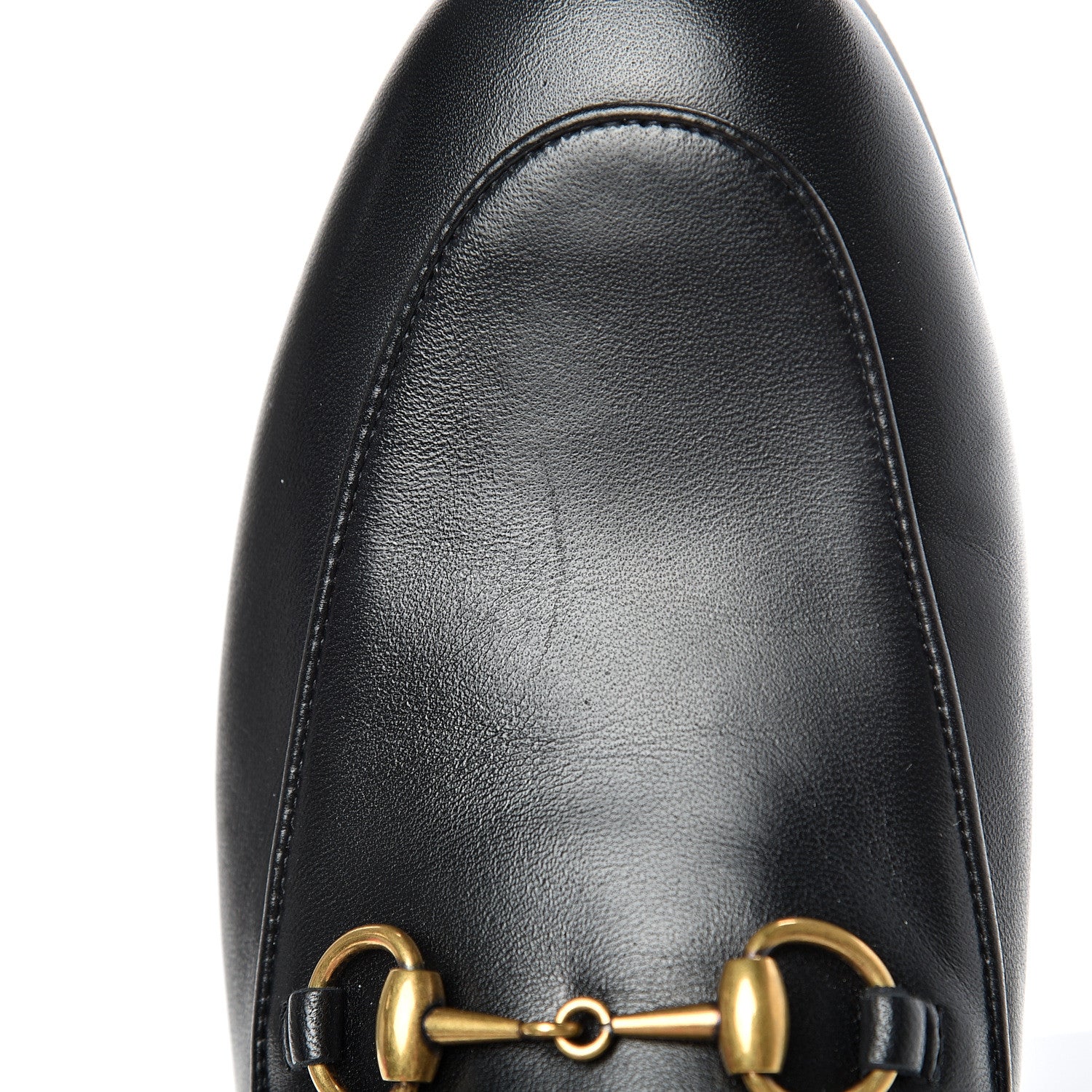 Gucci Lambskin Womens Brixton Horsebit Loafers 37.5 Black 10 of 12