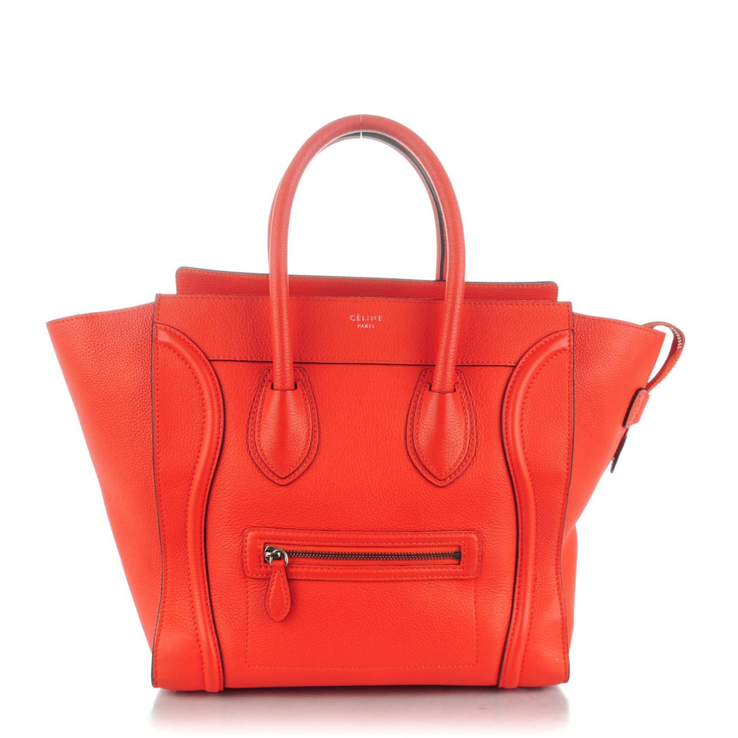 Drummed Calfskin Mini Luggage Vermillion