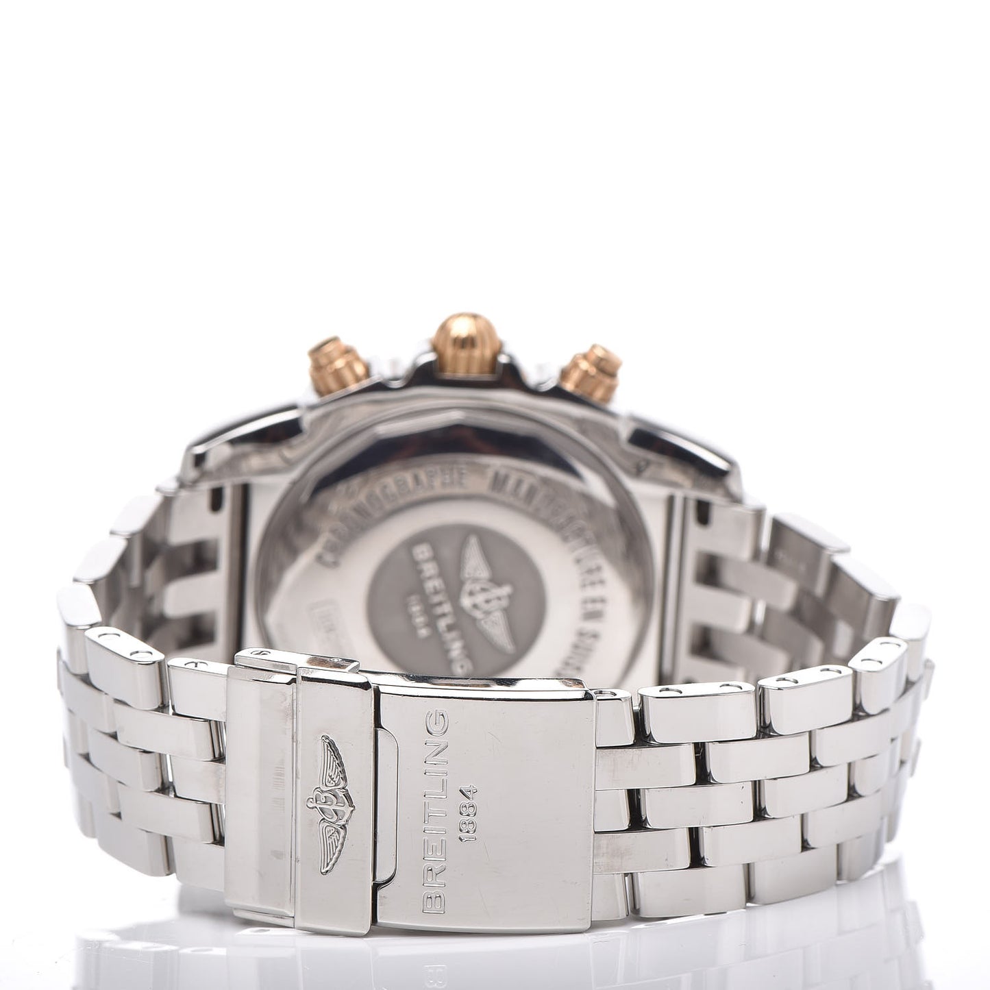 Stainless Steel 18K Rose Gold 44mm Chronomat Automatic Watch Blue IB0110