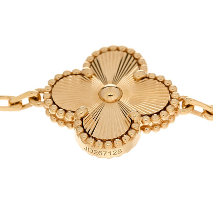 Van Cleef & Arpels 18K Yellow Gold 5 Motifs Guilloche Vintage Alhambra Bracelet 4 of 5