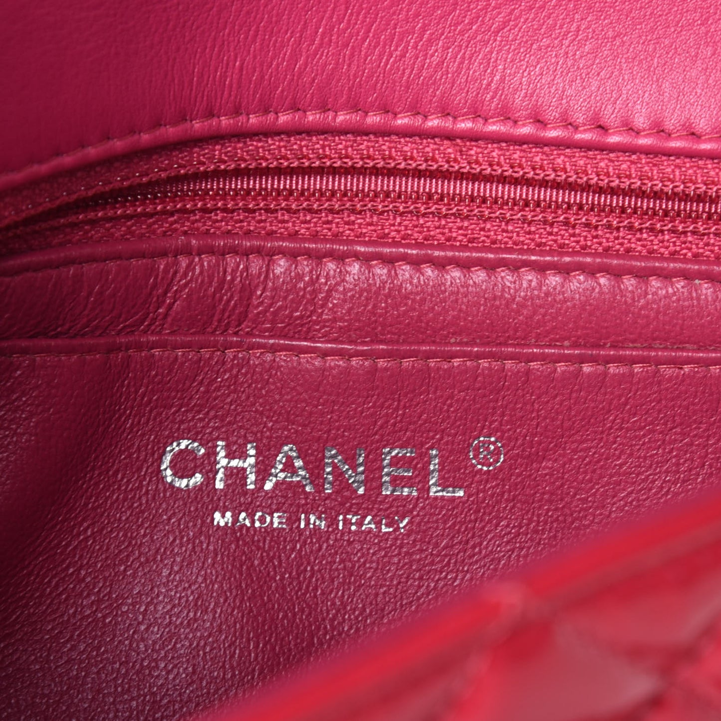 Patent Calfskin Quilted Mini Rectangular Flap Pink