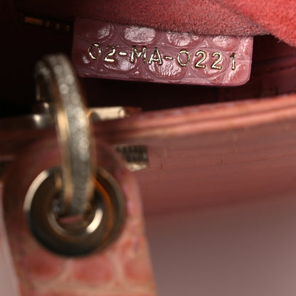 Christian Dior Alligator Crystal Mini Lady Dior Pink 10 of 12