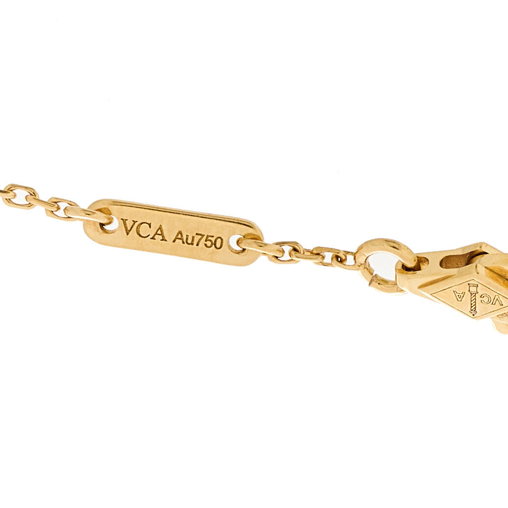Van Cleef & Arpels 18K Yellow Gold Mother of Pearl Sweet Alhambra Bracelet 3 of 5