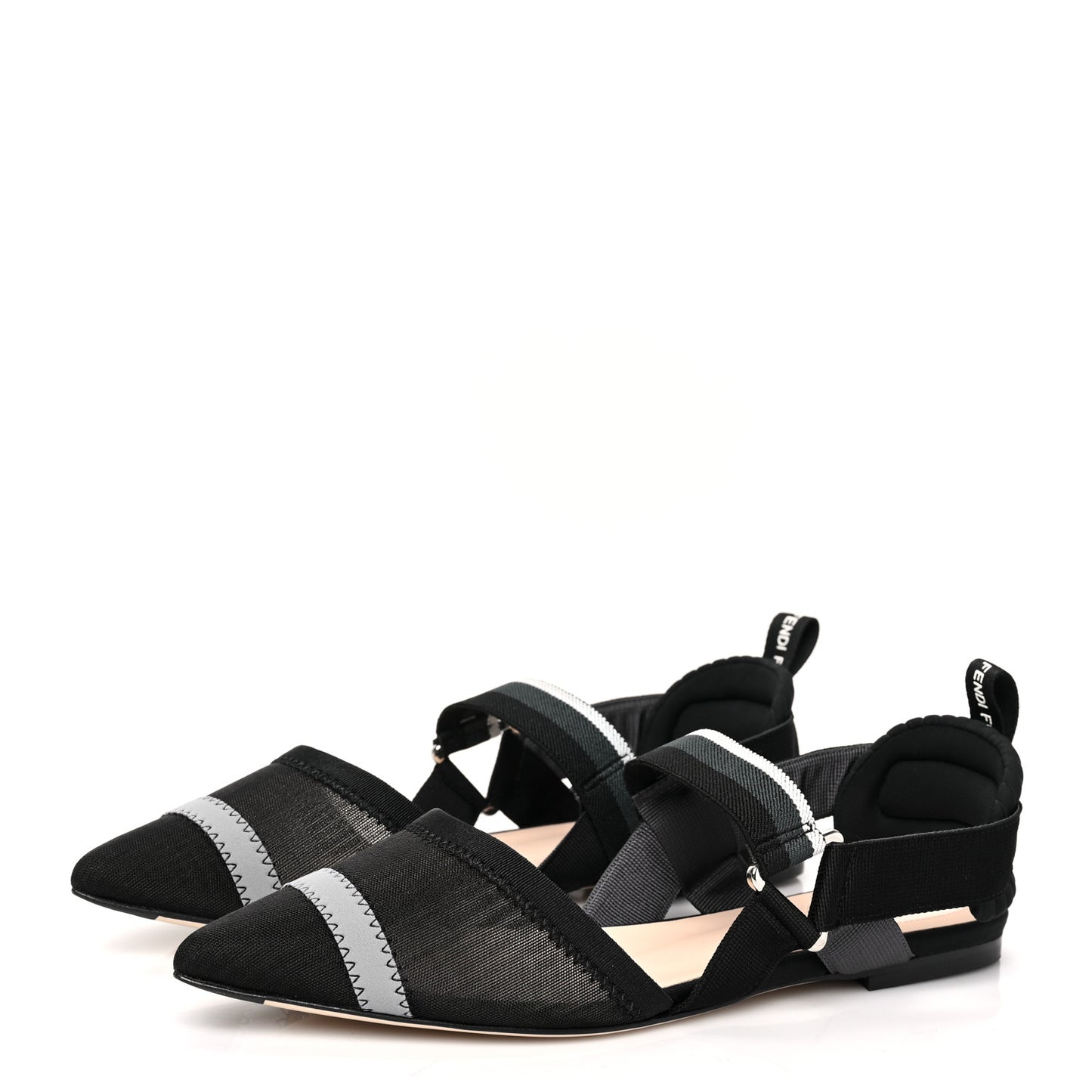 Technical Mesh Colibri Slingback Ballerina Flats 39 Black
