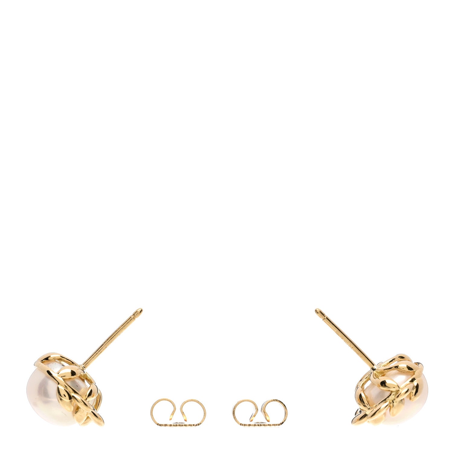 Tiffany 18K Yellow Gold Pearl Paloma Picasso Olive Leaf Earrings 3 of 4