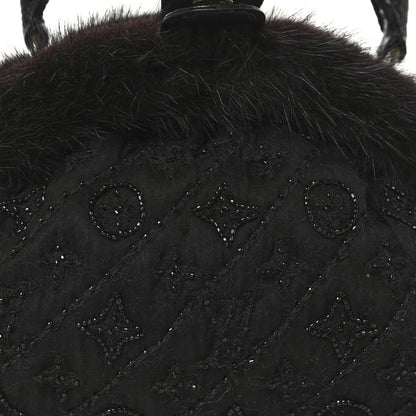 Louis Vuitton Mousseline Mink Lizard Beaded Demi Lune MM Black 7 of 9