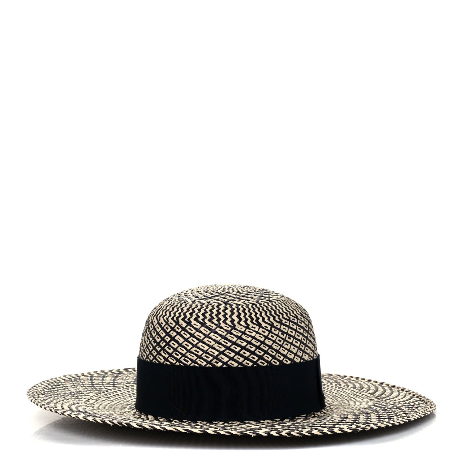 Hermes Straw Anouk Panama Hat 57 Natural Black 3 of 8