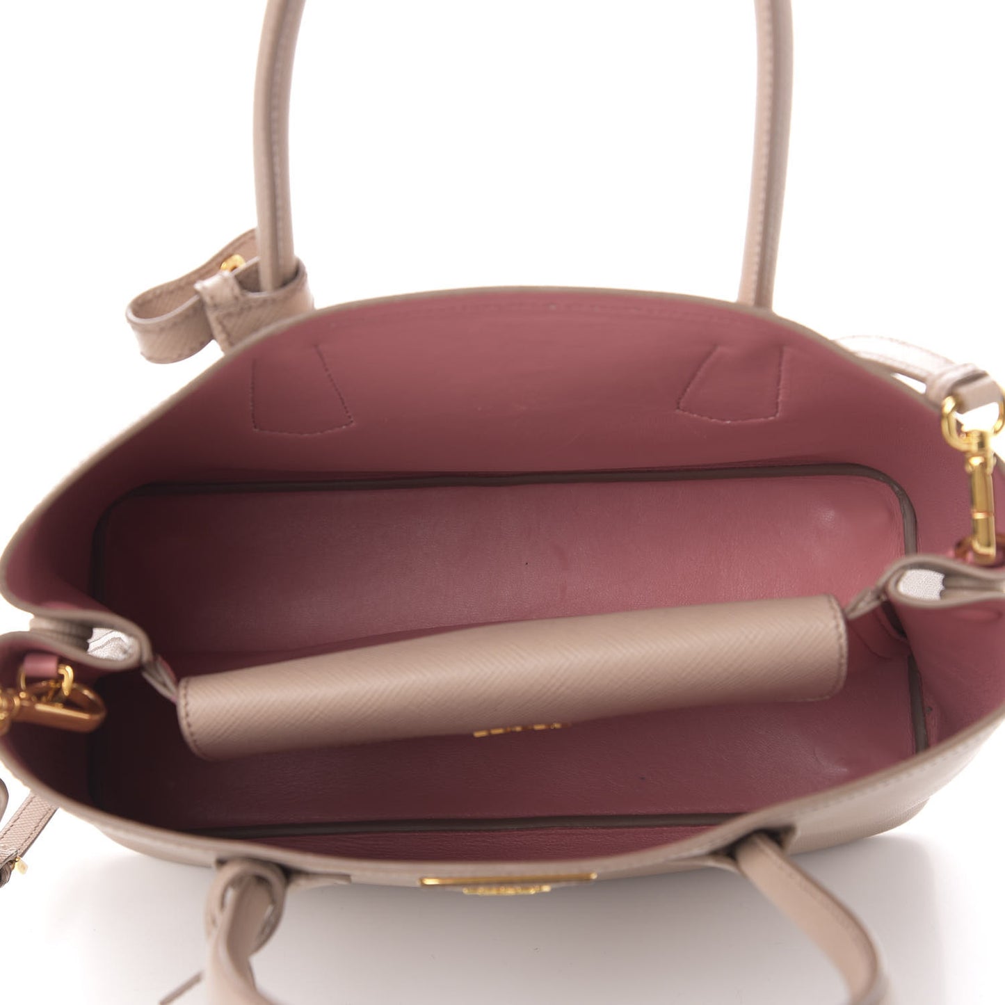 Saffiano Cuir Medium Double Bag Cammeo Rosa