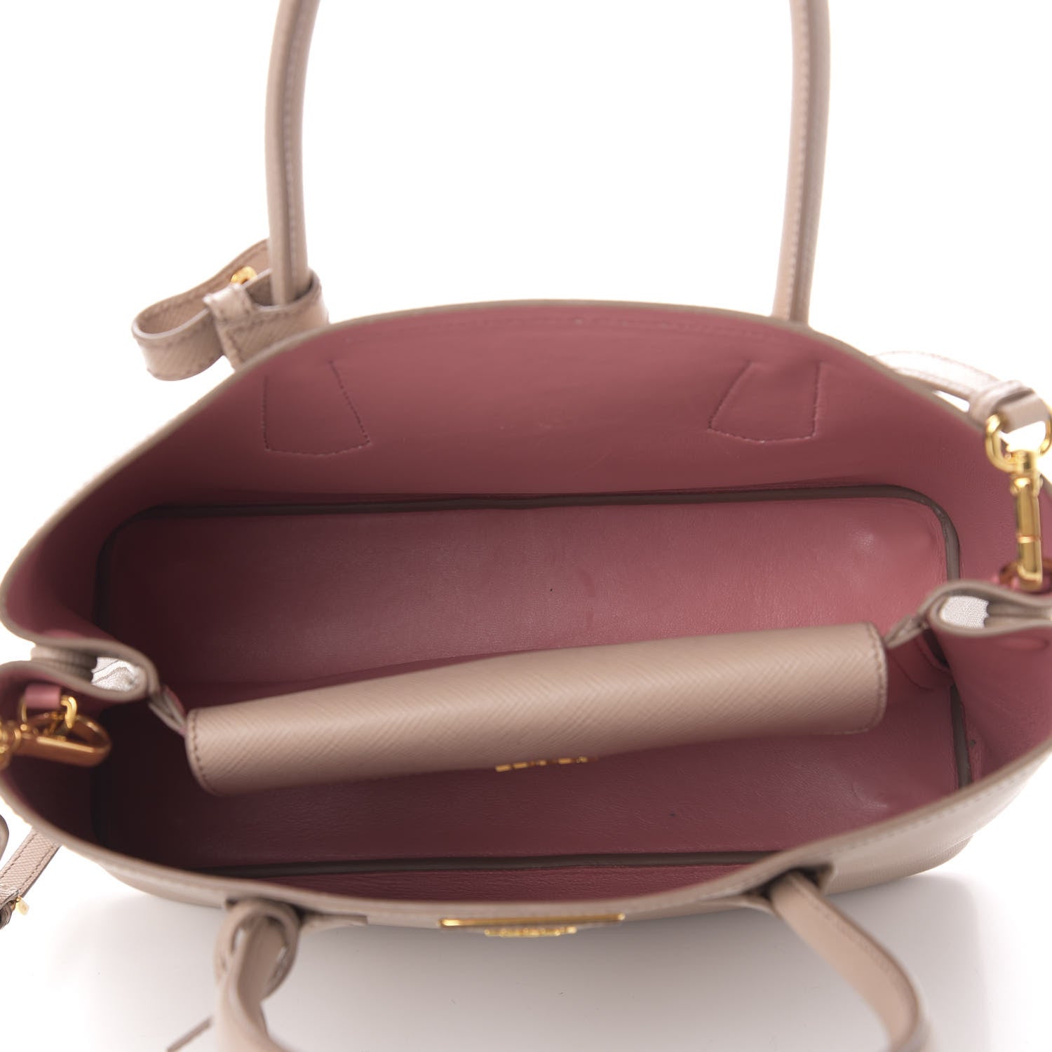 Prada Saffiano Cuir Medium Double Bag Cammeo Rosa 6 of 16