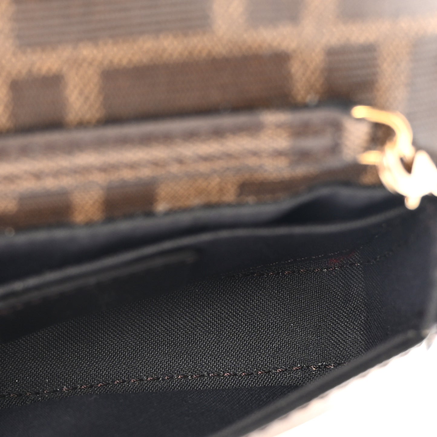 Glazed Fabric FF 1974 Nano Baguette Belt Charm Mogano Panna